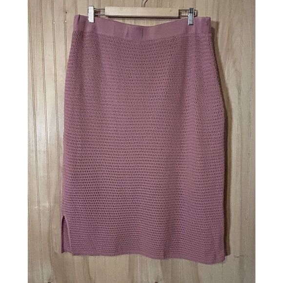 SIMPLY VERA by VERA WANG Mauve Open Stitch Lined Skirt Womens XXL - Picture 1 of 5